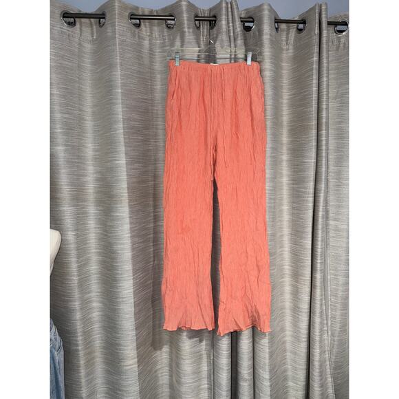 Abercrombie & Fitch Crinkle Linen Pants in‎ Orange Size small - Picture 1 of 4